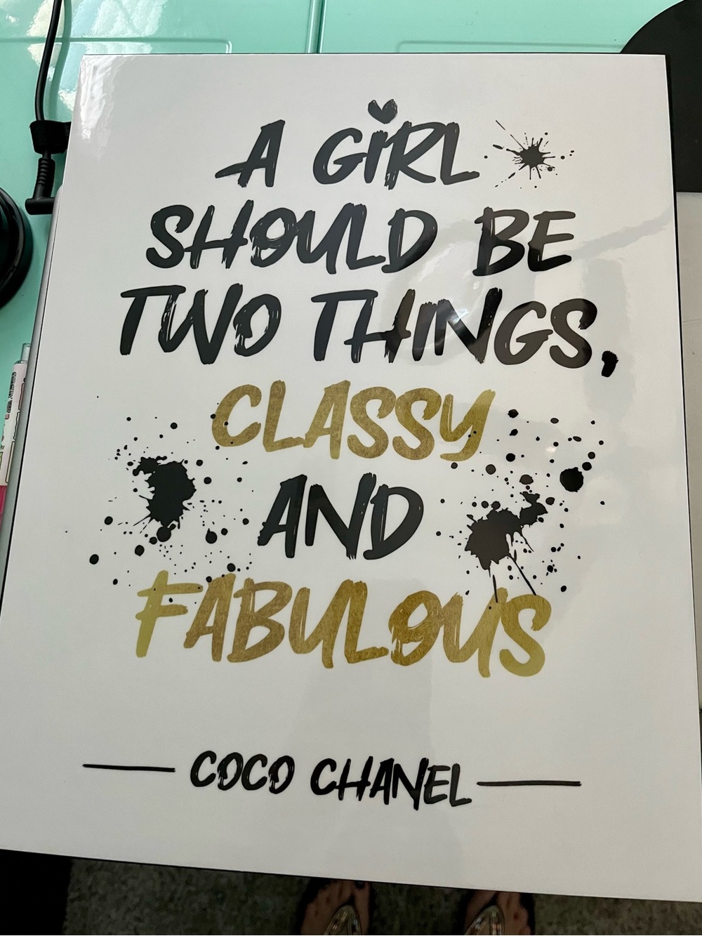 Coco Chanel Quote Wall Hanging - Classy and Fabulous - Picture 6 of 7